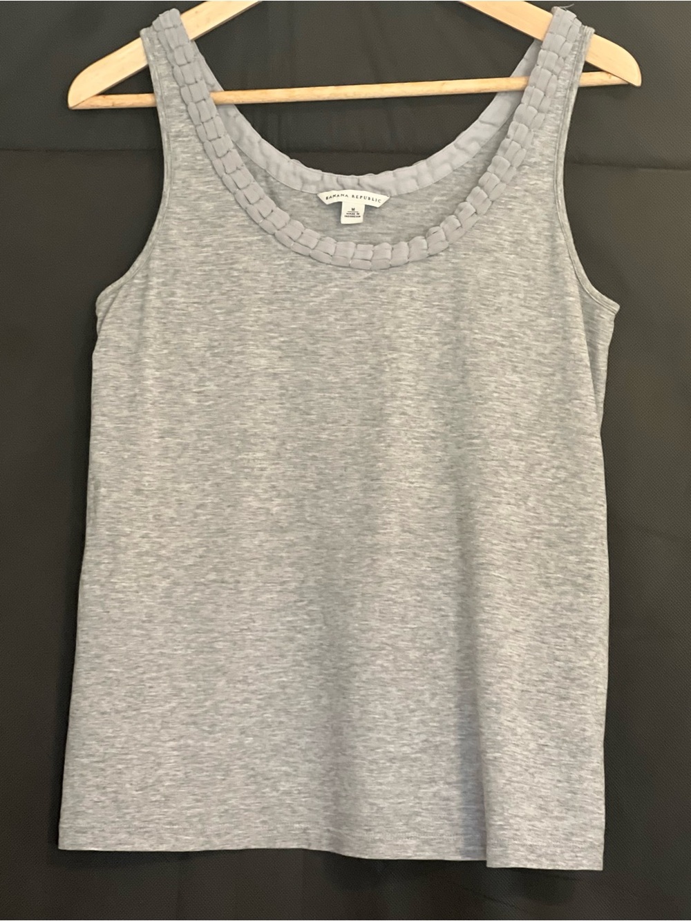 Banana Republic Heather Gray Braided-Neck Tank, size medium